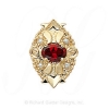 GS312 G/PL - 14 Karat Gold Slide with Garnet center and Pearl accents 
