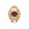 GS312 PT/PL - 14 Karat Gold Slide with Pink Tourmaline center and Pearl accents 