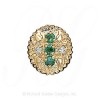GS315 E/D - 14 Karat Gold Slide with Emerald center and Diamond accents 
