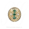 GS315 E/PL - 14 Karat Gold Slide with Emerald center and Pearl accents 