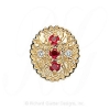 GS315 R/D - 14 Karat Gold Slide with Ruby center and Diamond accents 