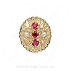 GS315 R/PL - 14 Karat Gold Slide with Ruby center and Pearl accents 