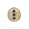 GS315 S/PL - 14 Karat Gold Slide with Sapphire center and Pearl accents 