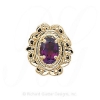 GS316 AMY - 14 Karat Gold Amethyst Slide 