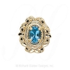 GS316 BT - 14 Karat Gold Blue Topaz Slide 