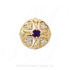 GS337 AMY/D - 14 Karat Gold Slide with Amethyst center and Diamond accents 