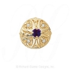 GS337 AMY/PL - 14 Karat Gold Slide with Amethyst center and Pearl accents 