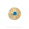 GS337 BT/PL - 14 Karat Gold Slide with Blue Topaz center and Pearl accents 