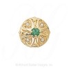 GS337 E/PL - 14 Karat Gold Slide with Emerald center and Pearl accents 