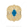GS340 BT/PL - 14 Karat Gold Slide with Blue Topaz center and Pearl accents 