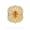 GS340 CIT/D - 14 Karat Gold Slide with Citrine center and Diamond accents 