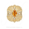 GS340 CIT/PL - 14 Karat Gold Slide with Citrine center and Pearl accents 