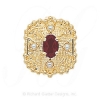 GS340 PT/PL - 14 Karat Gold Slide with Pink Tourmaline center and Pearl accents 