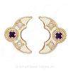 GS341-2 AMY/PL - 14 Karat Gold Slide with Amethyst center and Pearl accents 
