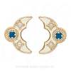 GS341-2 BT/PL - 14 Karat Gold Slide with Blue Topaz center and Pearl accents 