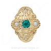 GS341 E/PL - 14 Karat Gold Slide with Emerald center and Pearl accents 