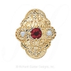 GS341 PT/PL - 14 Karat Gold Slide with Pink Tourmaline center and Pearl accents 