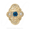 GS341 S/PL - 14 Karat Gold Slide with Sapphire center and Pearl accents 