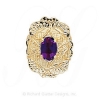 GS343 AMY - 14 Karat Gold Amethyst Slide 