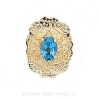 GS343 BT - 14 Karat Gold Blue Topaz Slide 