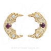 GS345-2 AMY/D - 14 Karat Gold Slide with Amethyst center and Diamond accents 