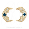GS345-2 BT/PL - 14 Karat Gold Slide with Blue Topaz center and Pearl accents 