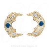 GS345-2 S/D - 14 Karat Gold Slide with Sapphire center and Diamond accents 