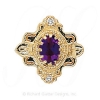 GS345 AMY/D - 14 Karat Gold Slide with Amethyst center and Diamond accents 