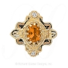 GS345 CIT/D - 14 Karat Gold Slide with Citrine center and Diamond accents 
