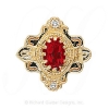 GS345 G/D - 14 Karat Gold Slide with Garnet center and Diamond accents 