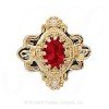 GS345 G/PL - 14 Karat Gold Slide with Garnet center and Pearl accents 