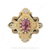 GS345 PT/D - 14 Karat Gold Slide with Pink Tourmaline center and Diamond accents 