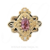 GS345 PT/PL - 14 Karat Gold Slide with Pink Tourmaline center and Pearl accents 