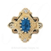 GS345 S/D - 14 Karat Gold Slide with Sapphire center and Diamond accents 