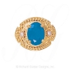 GS373 BT/PL - 14 Karat Gold Slide with Blue Topaz center and Pearl accents 