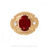 GS373 G/D - 14 Karat Gold Slide with Garnet center and Diamond accents 