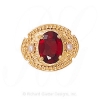 GS373 G/PL - 14 Karat Gold Slide with Garnet center and Pearl accents 