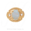 GS373 OP/D - 14 Karat Gold Slide with Opal center and Diamond accents 