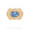 GS375 BT - 14 Karat Gold Blue Topaz Slide 