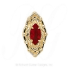 GS389 G - 14 Karat Gold Garnet Slide 