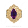GS391 AMY - 14 Karat Gold Amethyst Slide 