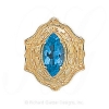 GS391 BT - 14 Karat Gold Blue Topaz Slide 