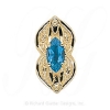 GS393 BT - 14 Karat Gold Blue Topaz Slide 