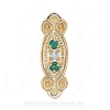 GS397 D/E - 14 Karat Gold Slide with Diamond center and Emerald accents 