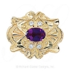 GS404 AMY/D - 14 Karat Gold Slide with Amethyst center and Diamond accents 