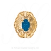 GS434 BT - 14 Karat Gold Blue Topaz Slide 