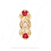 GS436 D/R - 14 Karat Gold Slide with Diamond center and Ruby accents 