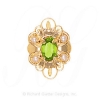 GS437 PD/PL - 14 Karat Gold Slide with Peridot center and Pearl accents 