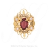 GS437 PT/PL - 14 Karat Gold Slide with Pink Tourmaline center and Pearl accents 