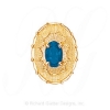 GS438 BT - 14 Karat Gold Blue Topaz Slide 